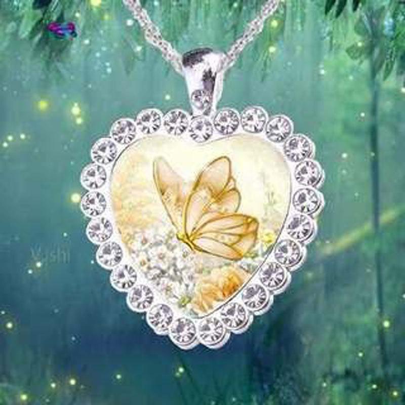 Yunjin wish creative flower butterfly bird necklace crystal necklace series