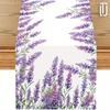 Spring Purple Lavender Linen Table Runner Wedding Party Decor Seasonal Summer Flowers Table Runners Kitchen Dining Table Decor