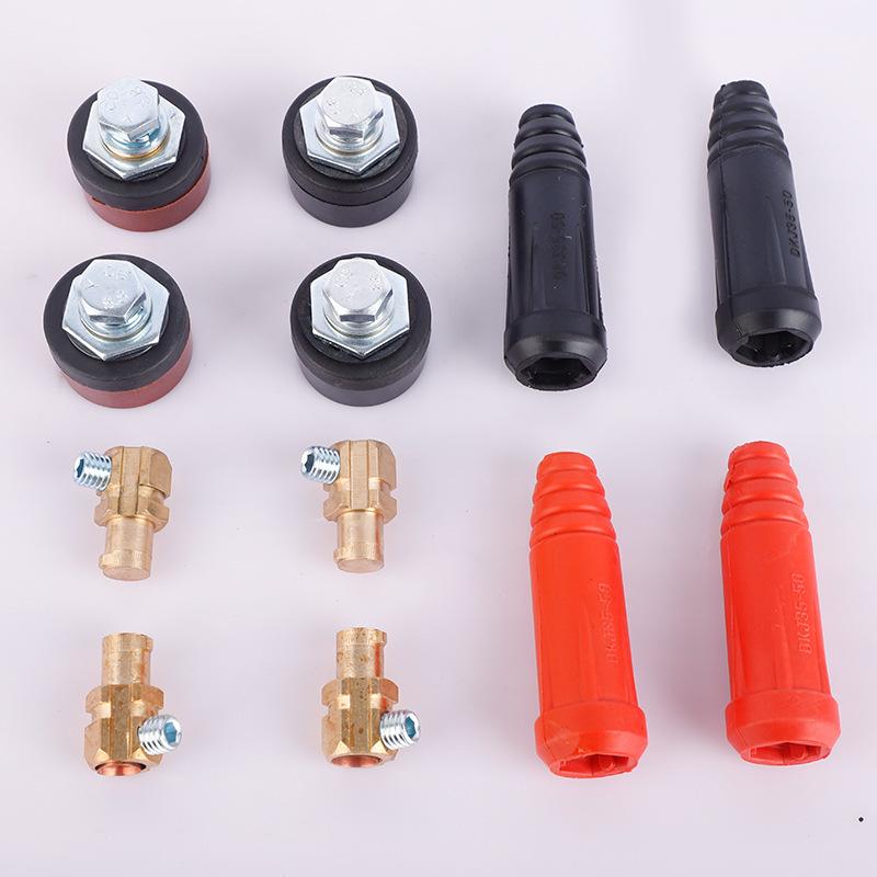 

Pure Copper Argon Arc Welding Machine Quick Connector Plug and Socket for Welding Cables. 10-25 Plug - Rubber + Bakelite