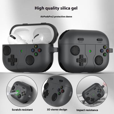 Für AirPods Pro 2/AirPods Pro Hülle Spielkonsolenform Kopfhörer Silikonhülle mit Karabiner