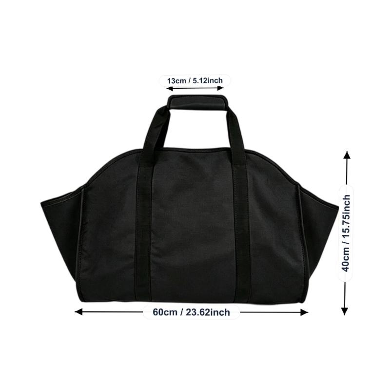 Folding Firewood Bag with a Broad Opening and Reinforced Handles for Hearth, Fire Pit, Camping, and Cabin Wood Transport