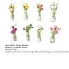 8Pcs Magnet Fridge Sticker Set Mini Vase 3D Design Refrigerator Sticker with Artificial Flowers Glow In The Dark Kitchen Office Decor