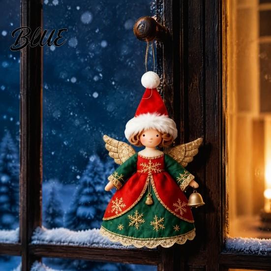Reusable Wood Holiday Ornaments Hanging 2D Wooden Flat Decorations 6/10/12/24/36PCS Angel Christmas for Xmas Window Display Props Tree Wall