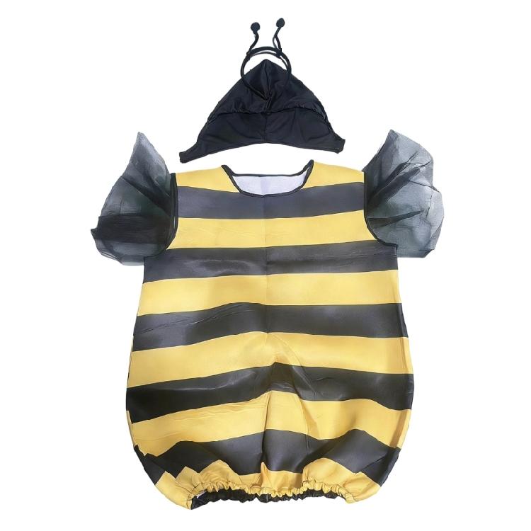 Honeybee Costume Bees Antenna Headband Cap Bumble Bees Wing Tunics 3pcs Bees Costume Kit for Halloween Cosplay Party