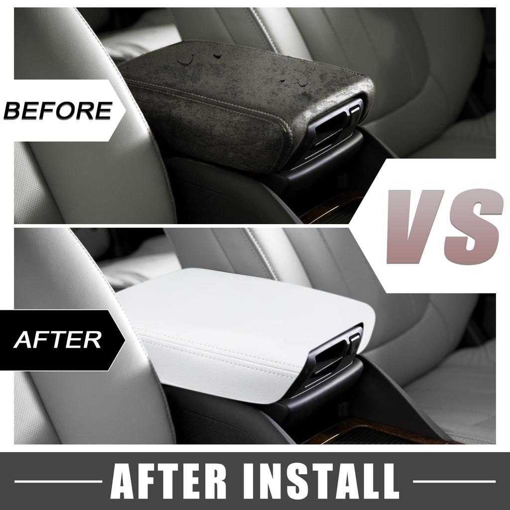 ABSOPRO Car Center Console Waterproof Armrest Seat Box Cover for Hyundai Tucson 2022 White Pad, 2023,