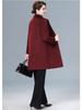 Women's Plus Size Mid-Length Wool Coat - Double-Sided, Fashionable Autumn/Winter Outerwear for Middle-Aged and Elderly