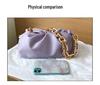 New Women's Soft Leather Thick Chain Cloud Shoulder Bag