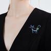 Rhinestone Vintage Enamel Brooch Retro Corsage Ornament Exquisite Dripping Oil Cat Brooch  for Gift