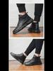 Men's Winter Brogue High-Top Leather Boots - Warm, Casual, Velvet-Lined