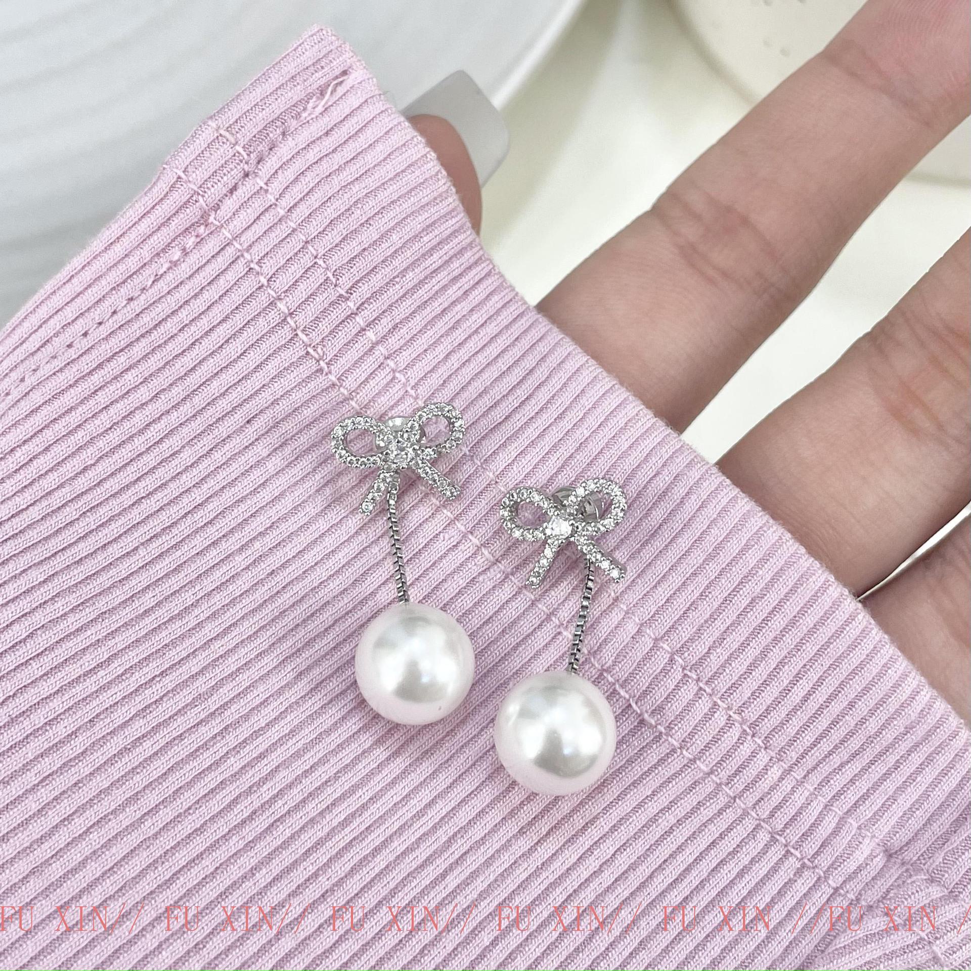 

Серьги-кисточки с жемчугом и бантом, роскошные элегантные гвоздики в форме сердца для женщин. e0643 розовый