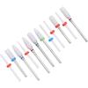 Ceramic Nail Drill Bit, 12pcs Ceramic + Stainless Steel Round Nail Drill Bits Ceramic Nail File Drill, for Removing the Dead Skin, Nail Art
