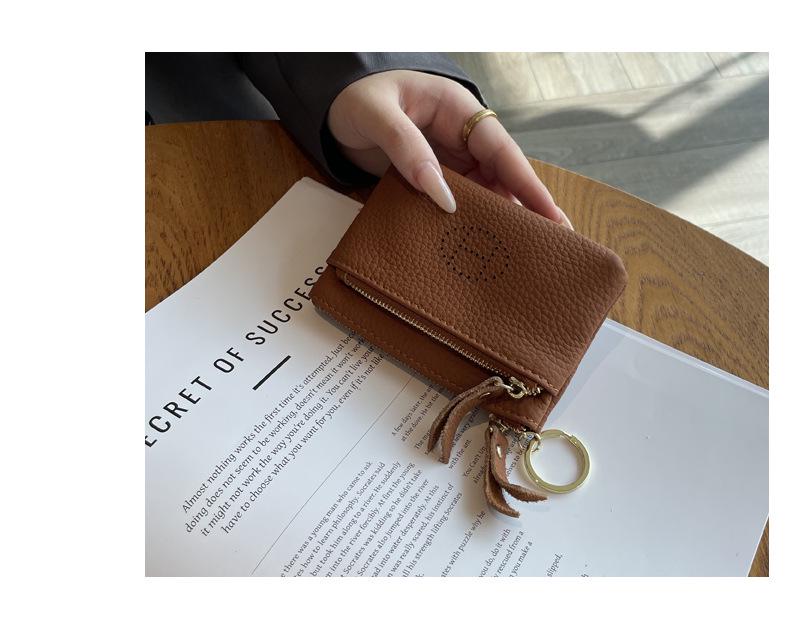 2025 Women's Genuine Leather Coin Purse: Exquisite High-End Compact Wallet with Zipper