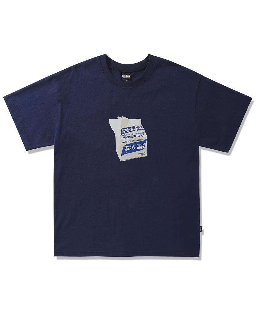 MINIMALPROJECT Retro Artwork Short Sleeve T-Shirt Mst172 [Navy]
