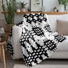 Black And White Geometric Pattern Blanket Soft Fleece Throw Blanket For Sofa Bed Living Room Decoration Gift