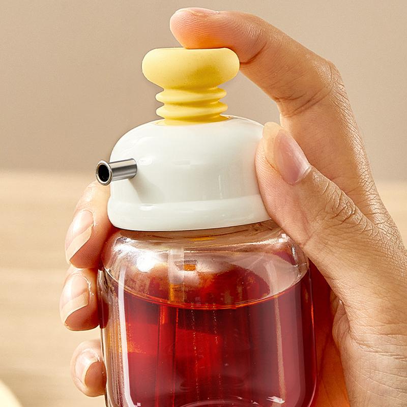 Glass Oil Squeeze Bottle Portion Control Seasoning Tool Soy Sauce Vinegar Dispensers Lemon Juice Pouring Jar for Kitchen Gadgets