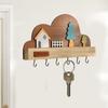 No-Drill Key Storage Hanging Hook Solid Wood Coat Rack Practical Door Wall Hook  Home Decor