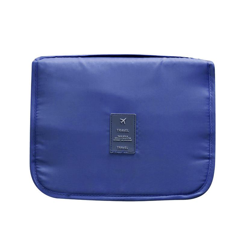 

Waterproof Travel Toiletry Bag With Hanging Hook For Cosmetics And Bathroom Storage Navy Blue