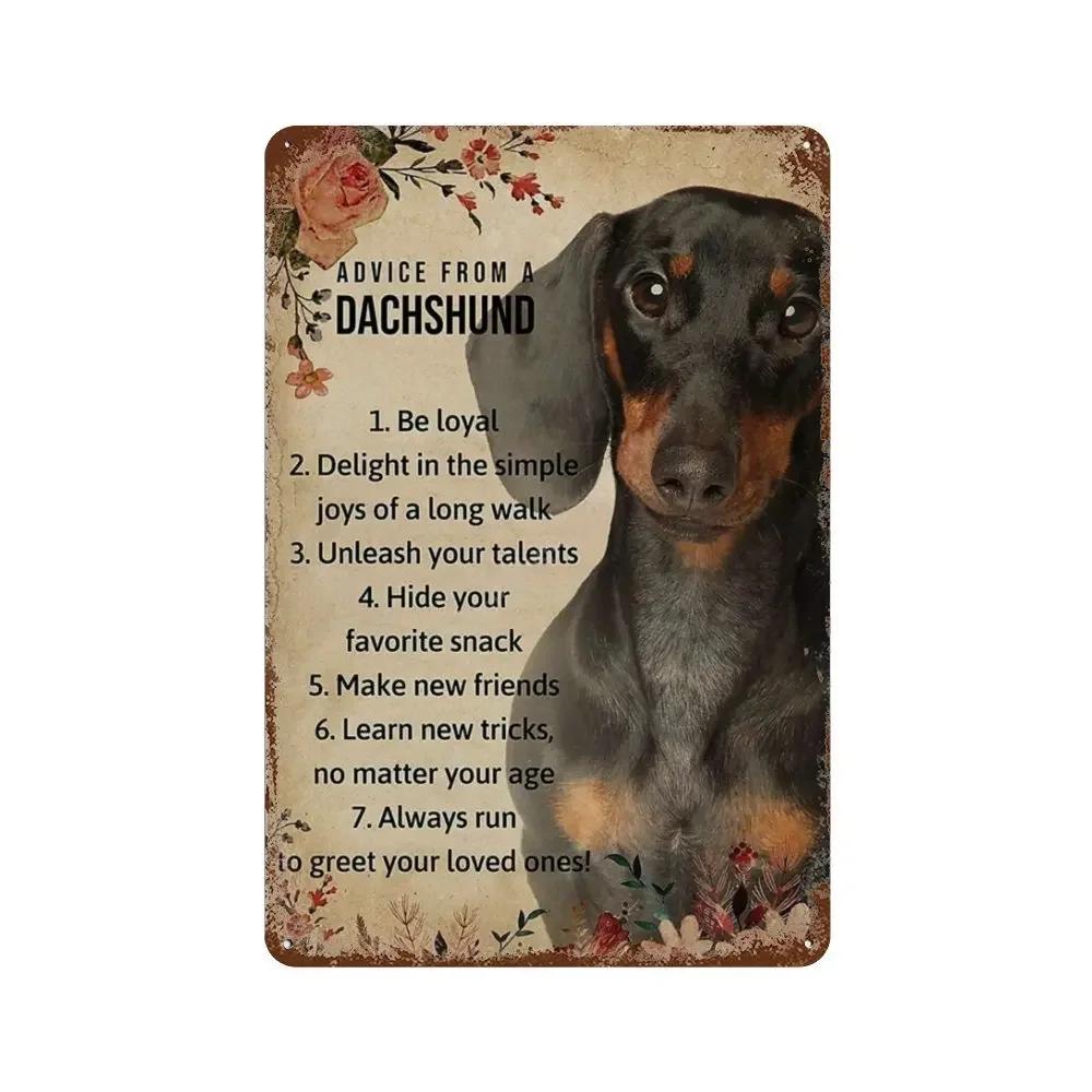 1Pc Vintage Funny Dachshund Dog Doberman Metal Aluminum Signs Napkins My Lord Metal Poster Dachshund Art Metal Plaque Wall De