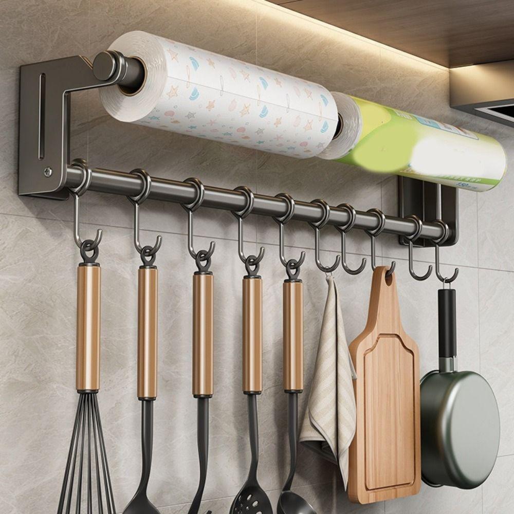 Stainless Steel Utensil Storage Rack Wall Mounted Spoon Ladle Holder  Kitchen Storage
