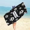 Custom Soccer Beach Towel Personalized Name Football Microfiber Bath Towel 160x80cm Soft Quick Dry Swimming Pool