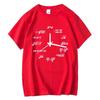 Mens Tshirt 100Cotton Casual Funny Math Clock Print Summer Loose Oneck T Shirt for Men Short Sleeve Cool Tshirt Male Tshirt