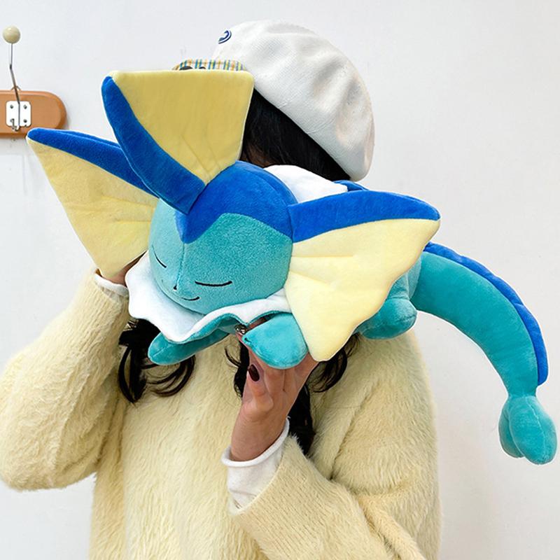 30-70cm Vaporeon Plush Toys Large Cartoon Plushie Cute Eevee Anime Pillow Doll Stuffed Gift for Childrens Xmas