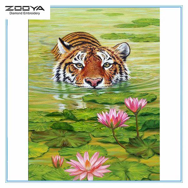 

ZOOYA DIY 3D Алмазная вышивка Крестиком Главная Декор Тигр