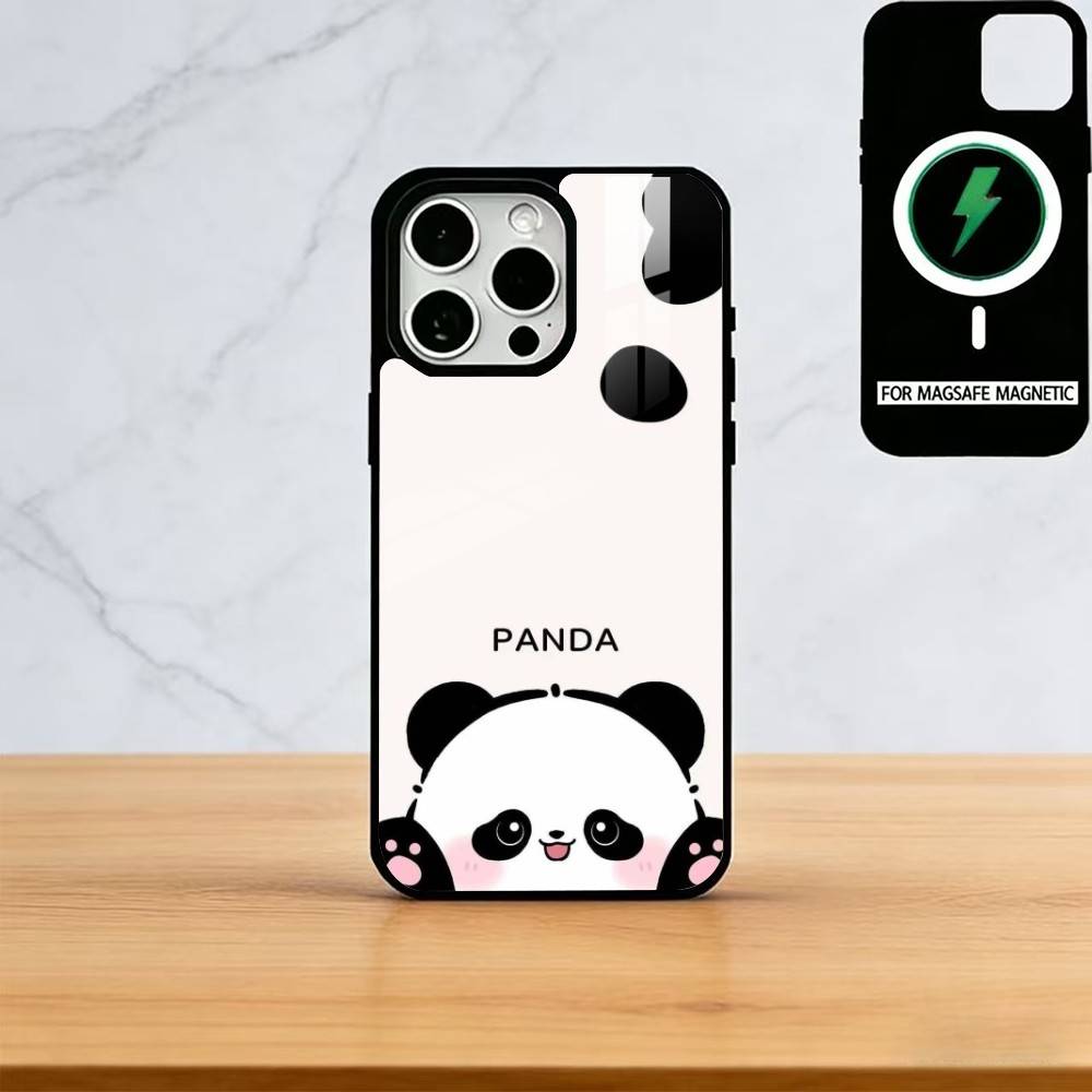 Cute Cartoon Animal Panda Phone Case For iPhone17,16,15,14,13,12,11 Plus,Pro Magnetic with Magsafe Wireless Charging