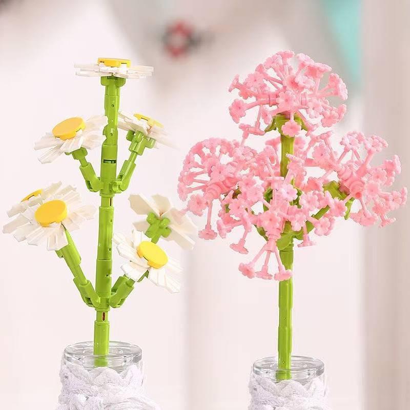 Jasmine Lotus Lily Of Valley Flower Building Blocks Assembling Toy