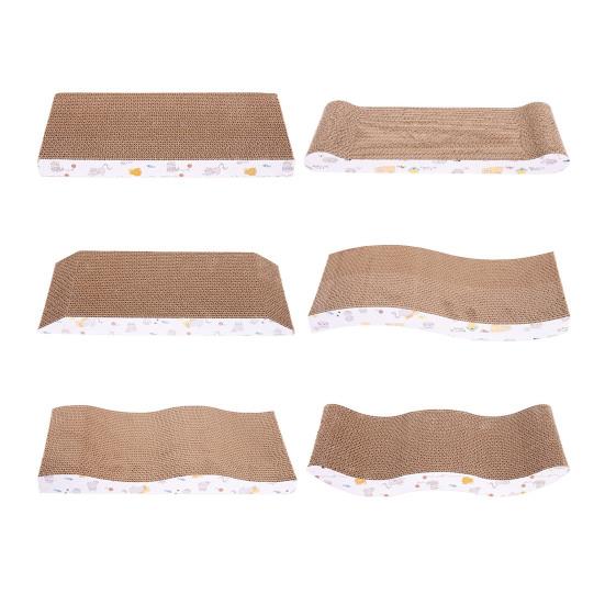 Cat Scratching Post No-Shedding High-Density Corrugated Paper Wave Shape Design Household Cat Scratcher
