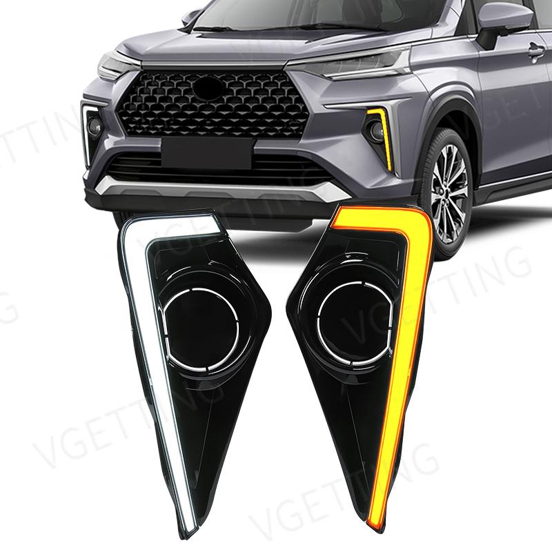 

Автомобильные светодиодные дневные ходовые огни DRL для Toyota Veloz 2025 2025 2025 желтые поворотные фары дневного света противотуманные фары