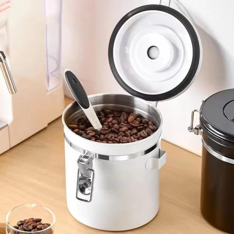 Contenitore Sottovuoto di Grande Capacità per Chicchi di Caffè Contenitore Ermetico in Acciaio Inossidabile Barattolo per Conservare Freschi Cereali Tè Noci