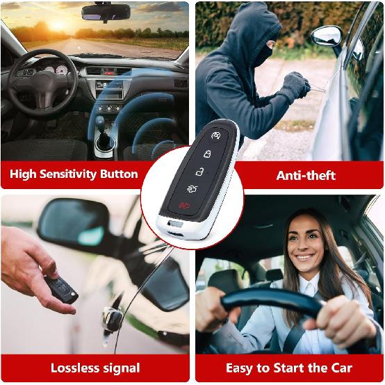 Smart Remote Key Fob Replacement for Ford Escape Titanium 2013-2016 Focus C-Max Maverick 315Mhz ID83 Chip FCC ID: M3N5WY8609, P/N: 164-R7995,