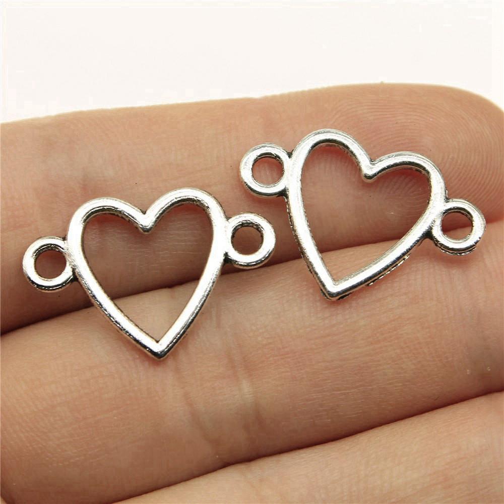 Heart Connectors Love Symbol Antique Bronze Zinc Alloy Jewelry Making DIY Jewelry Making Style Pendant Connectors