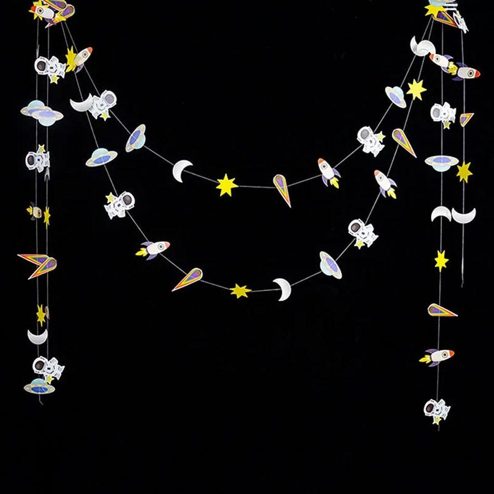 Astronaut Rocket Astronaut Garlands Banner 3m Outer Space Theme Party Decorations  Home Decor