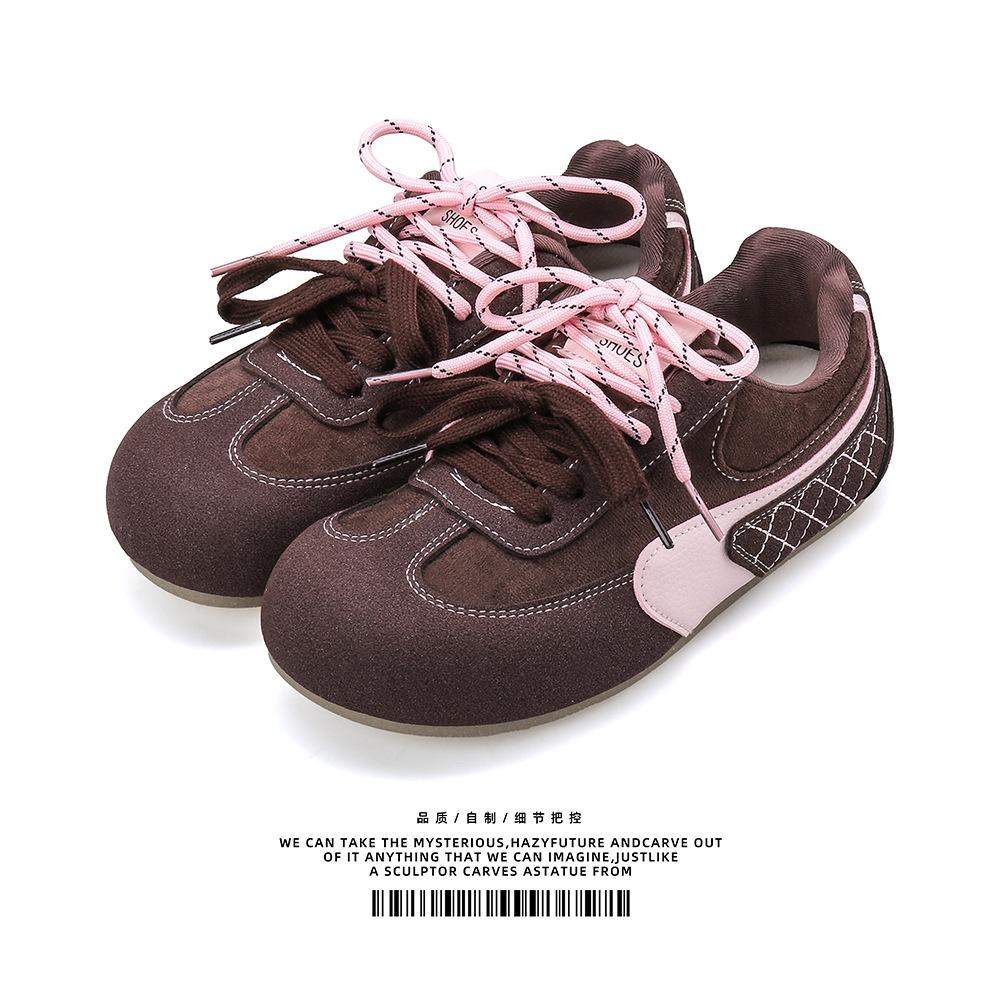 

Мода Мода Женская обувь 2025 Весна Платформы Кроссовки Удобная женская вулканизированная обувь Швейная Шнуровка Нескользящие Повседневные Балетки 40 коричневый