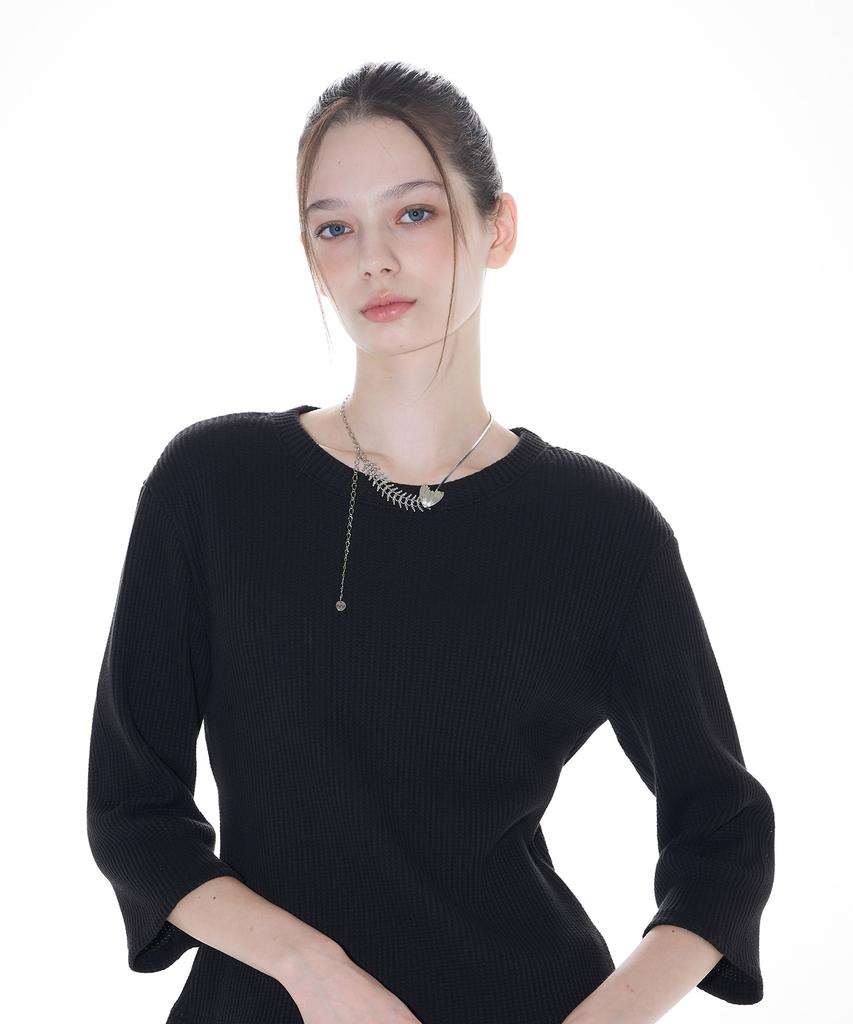 LARTIGENT L14 Waffle T-Shirt (Black)