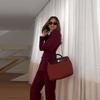 Bürodame Blazer Mantel Hosen Set Damen Einreiher Langarm Mäntel Slim Bleistifthosen