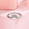 YILUOCD   CopperSun and Moon Ring Set for Women Sparkling Cubic Zirconia Stackable Rings Promise Couple Fine Jewelry