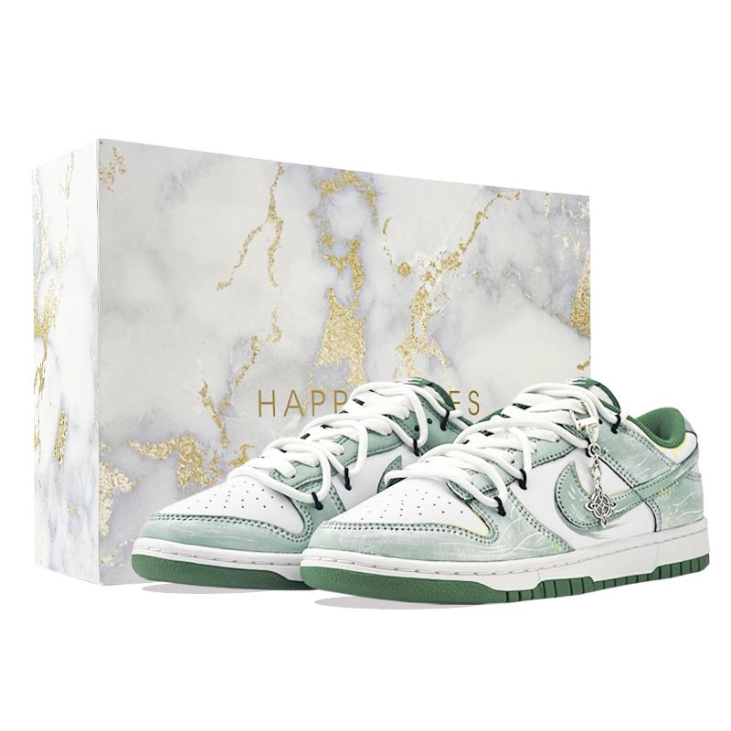 

Nike Dunk Mint Star Trail Abrasion Resistant Low top Skateboard Shoes Unisex White Green HF5441-101(Team877-) 38