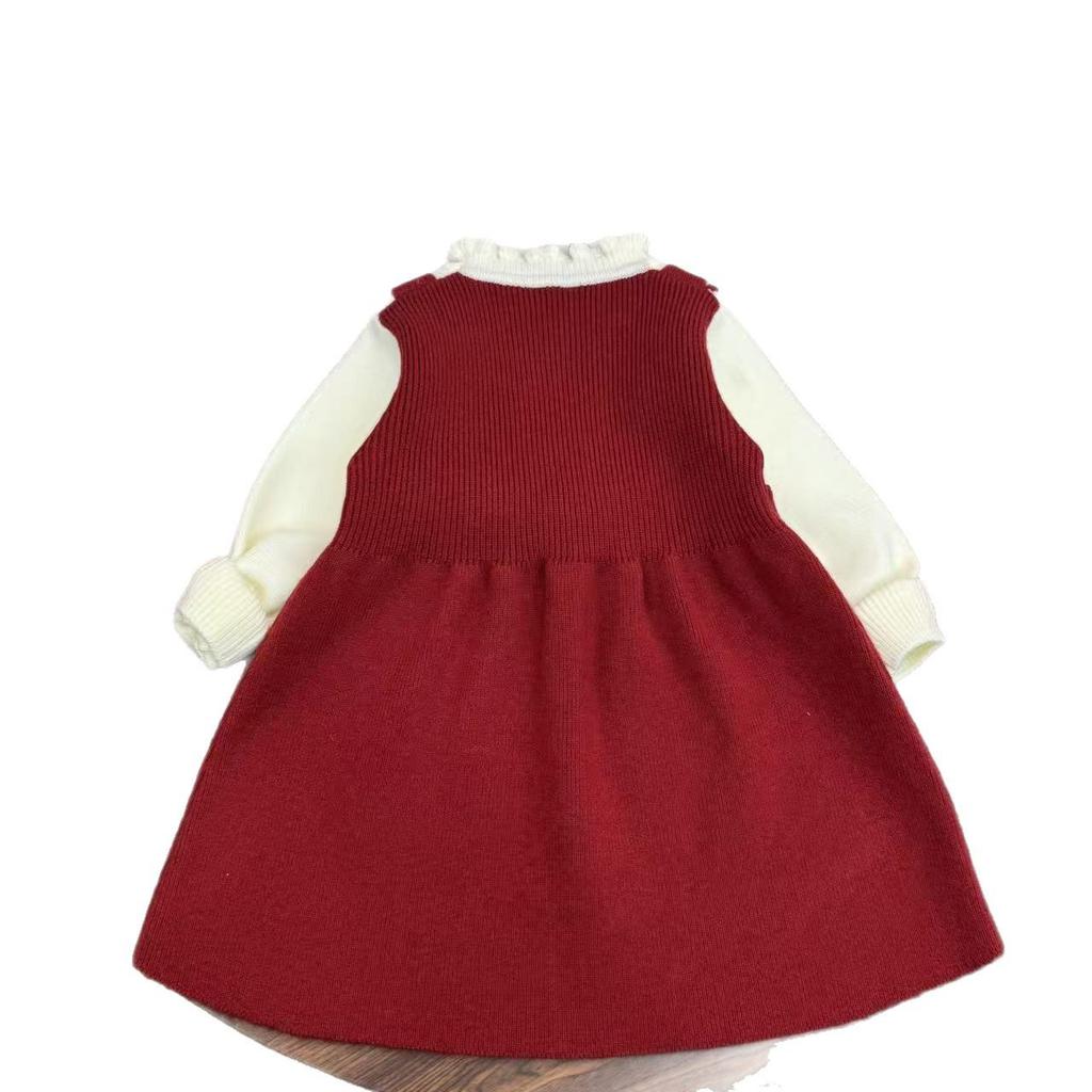 Girls' Cute Rabbit Knitted Sweater Dress - Autumn/Winter Fashion