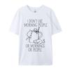 I Hate Morning People And Mornings And People Coffee Cat Cotton Unisexs Casual Unisex Tshirt Camisa Tops Shirt Retro Unique