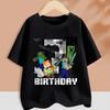 Hot Pixel Game T-shirt Birthday Number Clothes Round Collar Clothing Minecrafted Cartoon Short Sleeve Black Summer Tee Top Gift