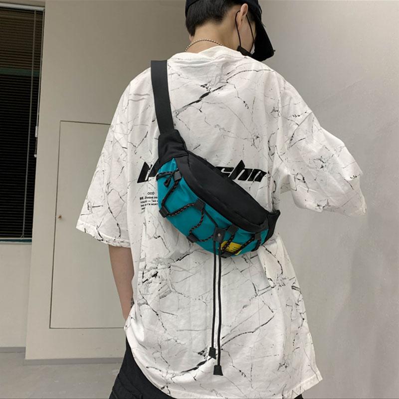 Fashion Ins Men's Crossbody Bags  New Trend Color Matching Nylon Pack Korean Version Casual Chest Bag Shoulder Package