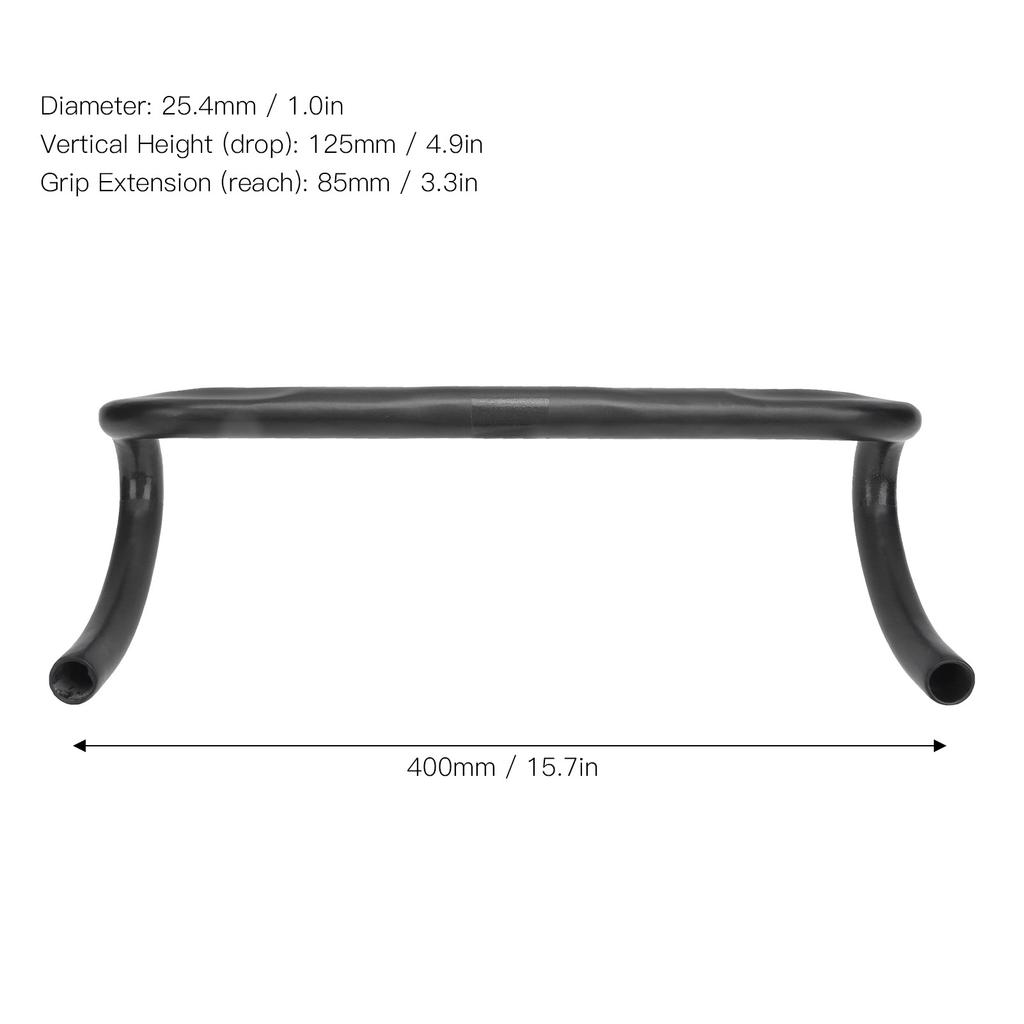 Bike Drop Bent Handlebar 400mm 25.4mm Road Bicycle Carbon Fiber Matte Handlebars Bike Accessories