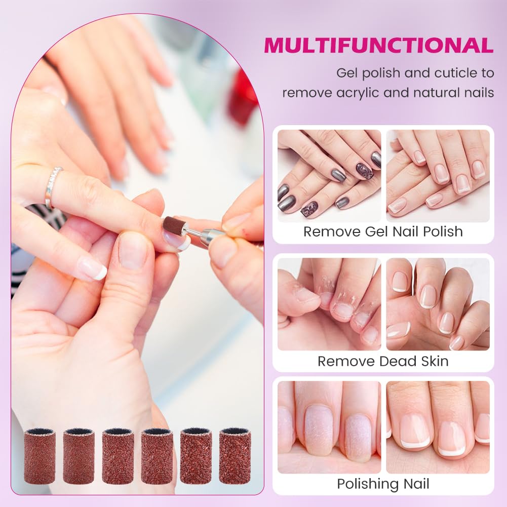 Nail Drill Bits Set of 2, Professional Nail Art Tools Set, Mini Sanding Bands for Manicure Salon, Drill Bits, Sanding Bands for Salons (COLOR:12 Pcs)
