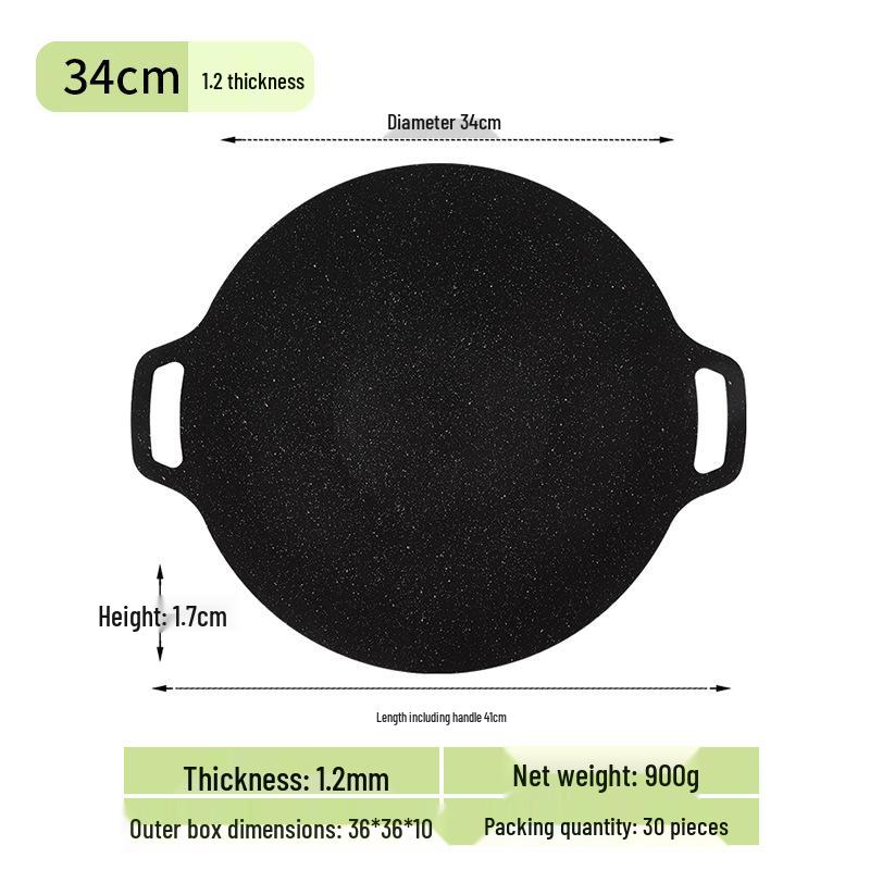 Portable Non-stick Korean BBQ Griddle - Outdoor Camping Stove Top Round Teppanyaki Grill Pan