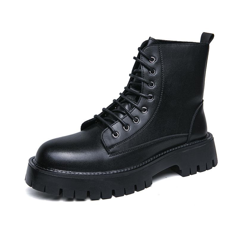 

Мужские ботинки Мартин большого размера, высокие, на толстой подошве, на шнуровке, рабочие, короткие ботинки с увеличением роста, износостойкие, в британском стиле, ретро кожаные ботинки мужские 45 коричневый