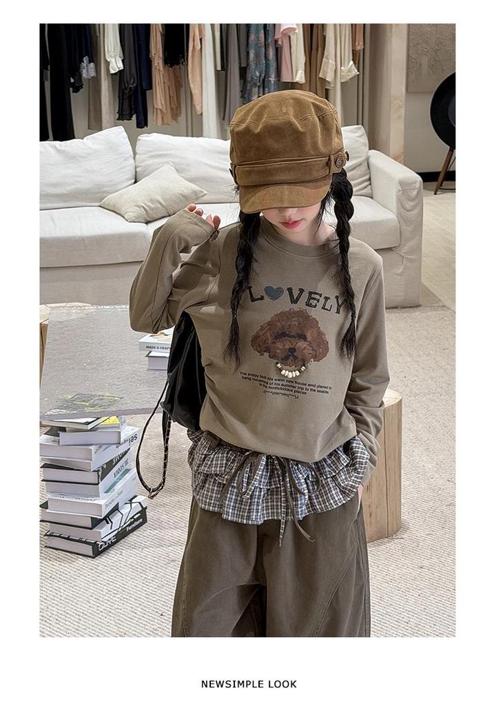 Girls' Autumn Long-Sleeve T-Shirt & Workwear Pants Set - 2026 New Style for Big Kids