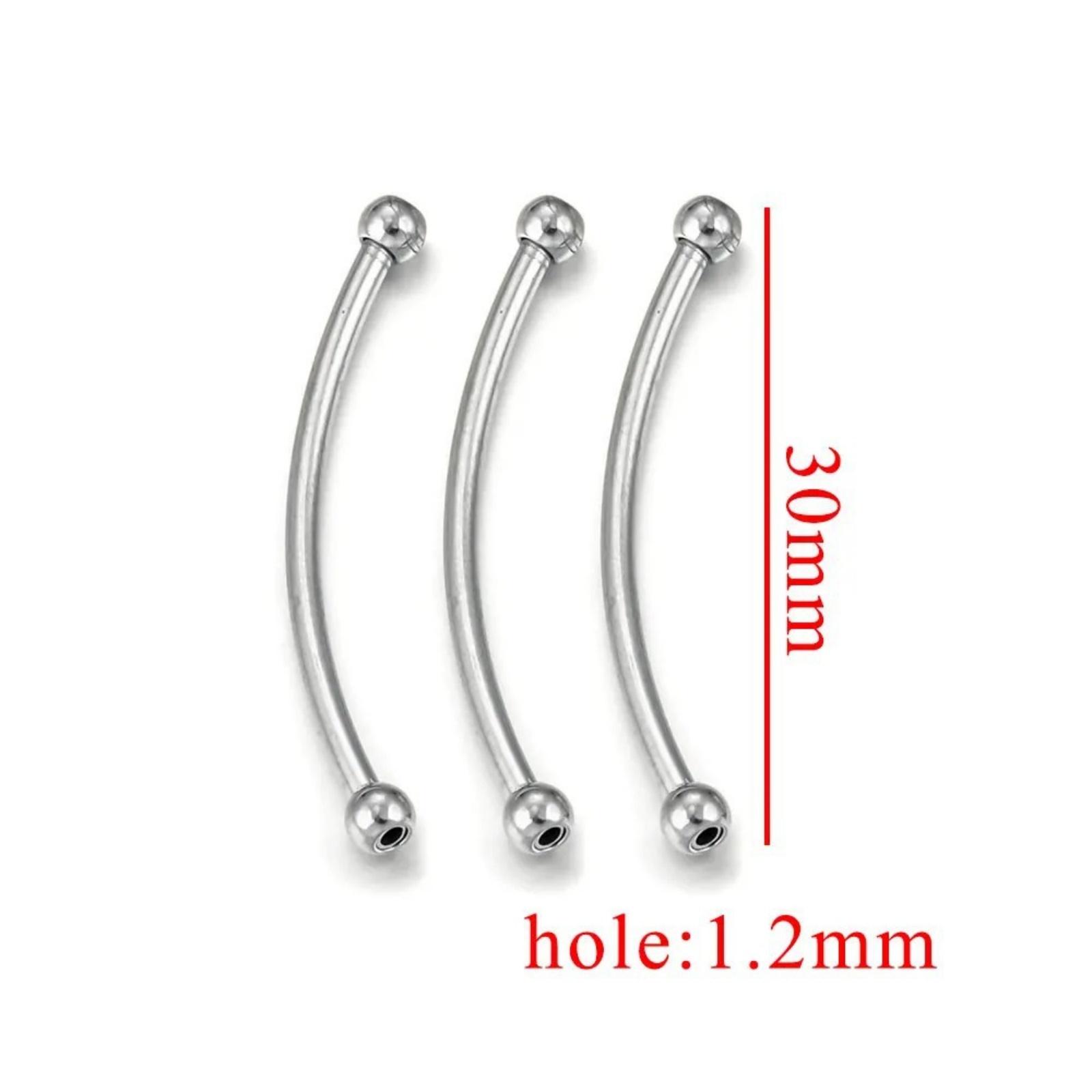 

5pcs New 304 Stainless Steel Beads 18k Gold Plated Curved Tube Style Beads Necklace Handmade Accessories For DIY Jewelry Making